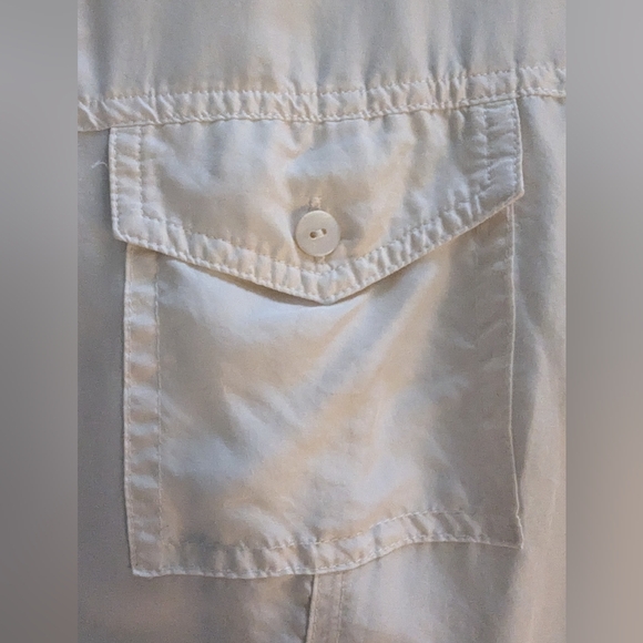 PURE Collection Cream Button Down Shirt Long Sleeve 100% Silk- US 14/16 - Picture 4 of 11